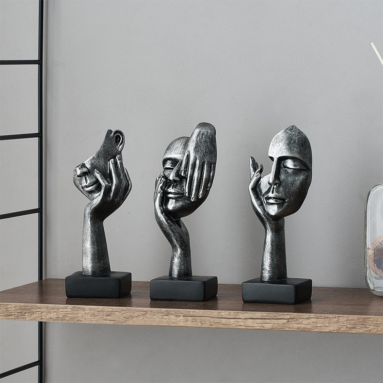 Retro Thinker Desk Accessories Human Face Ornaments for Home Sculptures &amp; Figurines Room Decoration Aesthetic Collectible Crafts acacuss