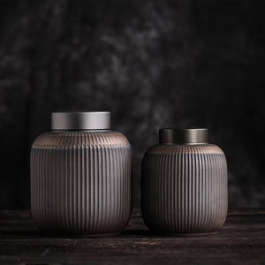 ACACUSS Tea TIN Or Coffee CONTAINER Retro Wood Fired Ceramic  Large Household Seal Ceramic Tea Canisters Traditional Tea Jars Storage Tea - ACACUSS