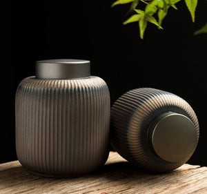 ACACUSS Tea TIN Or Coffee CONTAINER Retro Wood Fired Ceramic  Large Household Seal Ceramic Tea Canisters Traditional Tea Jars Storage Tea - ACACUSS