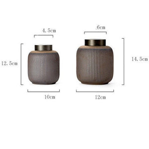 ACACUSS Tea TIN Or Coffee CONTAINER Retro Wood Fired Ceramic  Large Household Seal Ceramic Tea Canisters Traditional Tea Jars Storage Tea - ACACUSS
