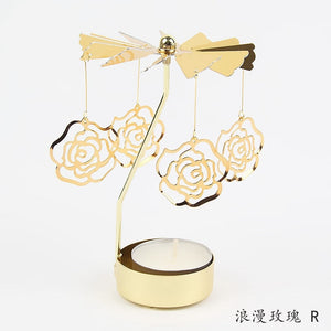 2023 Romantic Rotating Candlesticks Rotation Spinning Carrousel Tea Light Candle Holder Dinner Christmas Party Decoration acacuss