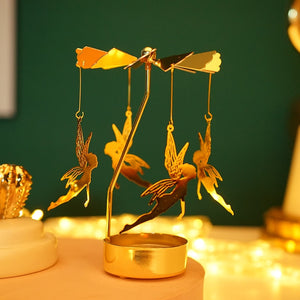 2023 Romantic Rotating Candlesticks Rotation Spinning Carrousel Tea Light Candle Holder Dinner Christmas Party Decoration acacuss