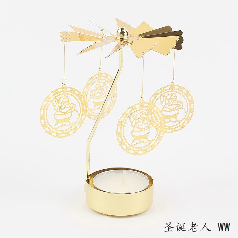 2023 Romantic Rotating Candlesticks Rotation Spinning Carrousel Tea Light Candle Holder Dinner Christmas Party Decoration acacuss