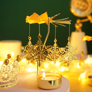 2023 Romantic Rotating Candlesticks Rotation Spinning Carrousel Tea Light Candle Holder Dinner Christmas Party Decoration acacuss