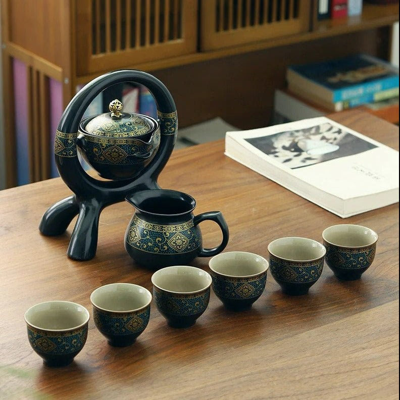 ACACUSS Office Creative Tea Maker Ceramic Semi-automatic 360 rotate Tea Maker Teapot - rotative tea set home gift - ACACUSS