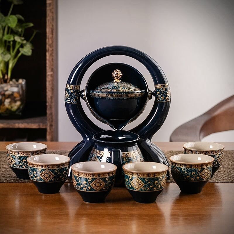ACACUSS Office Creative Tea Maker Ceramic Semi-automatic 360 rotate Tea Maker Teapot - rotative tea set home gift - ACACUSS