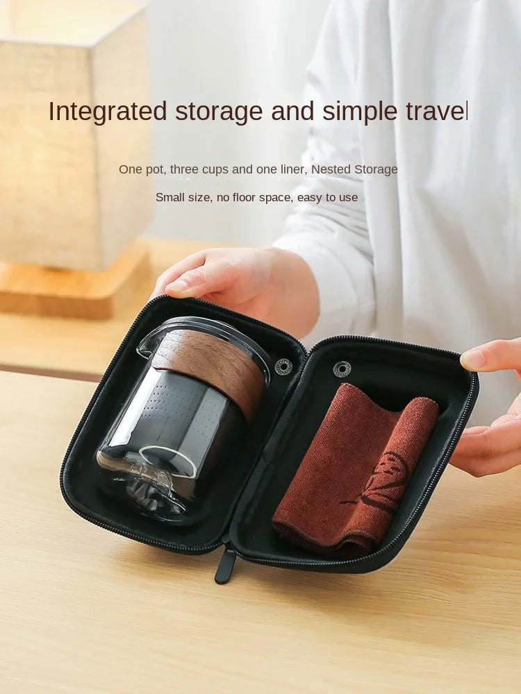 KAWASIMAYA Portable Travel Tea Set for One Person Single Person Simple Outdoor Lazy Tea Brewing Artifact Fast Guest Tea Cup Set