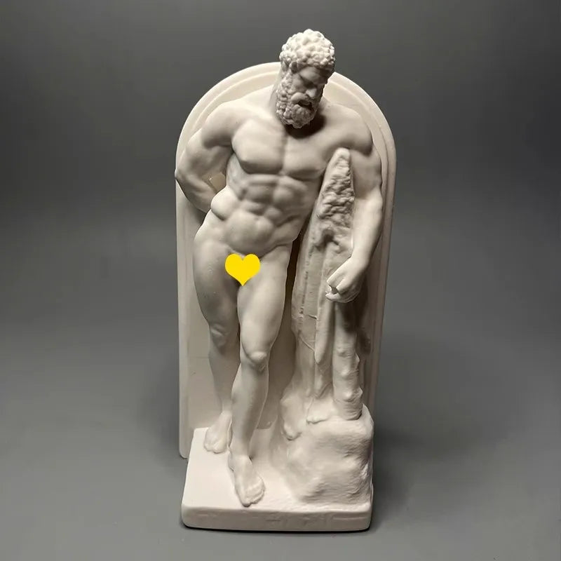 Muscle Hercules Plaster Sculpture Crafts Home Decoration Artwork European Vintage Ornaments Art Home Living Room Desktop Decor