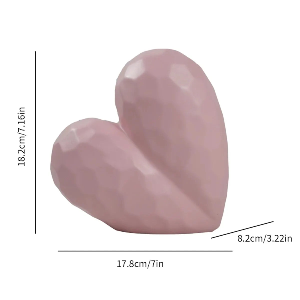 Love Statue Sculpture,Resin,Golden Geometric Resin Heart Sculpture.