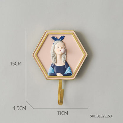 Mädchen Rack Wand Hängen Dekor Nordic Exquisite Harz Mantel Haken Hause Cartoon Minimalistischen Badezimmer Zubehör Kleiderbügel Dekoration 