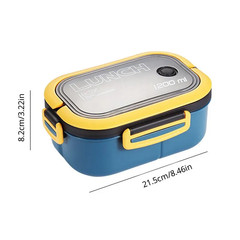 Bento Box Adult Lunch Box, 1200ml Double Layer Lunch Box With Spoon & Fork  High Capacity Food Conta