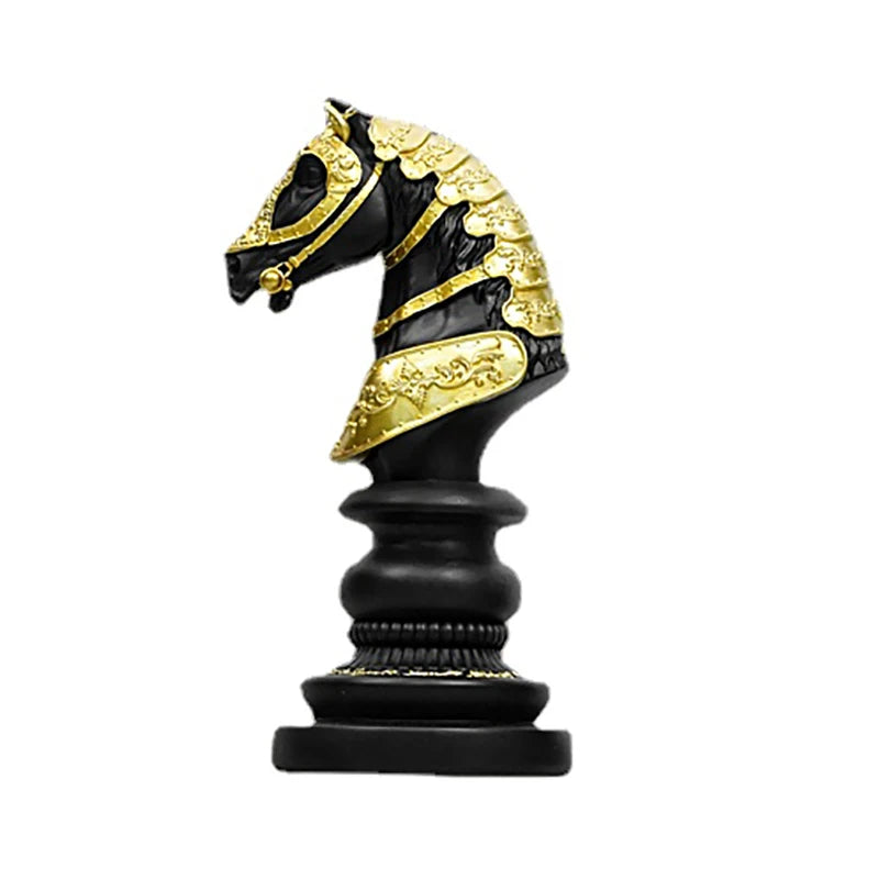 Resin Retro International Chess Figurine for Interior King Knight Sculpture Statue Ornament Home Desktop Decor Living Room