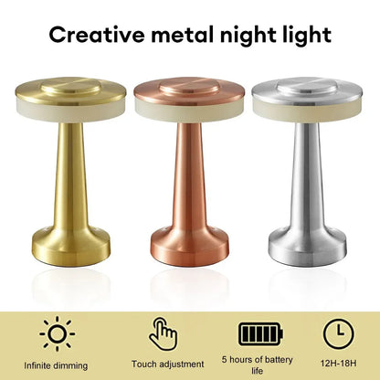 Retro Led Table Lamp Usb Rechargeable Infinitely Dimmable Night Light Camping Light Suitable For Bar Lampbedroom Decoratio Light