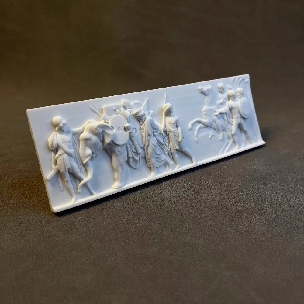 Vintage 3D Plaster Relief Wall Art - Handmade Baroque Frame Sculpture for Shelf/Desktop/Bar Cabinet Home Interior Decor Luxury