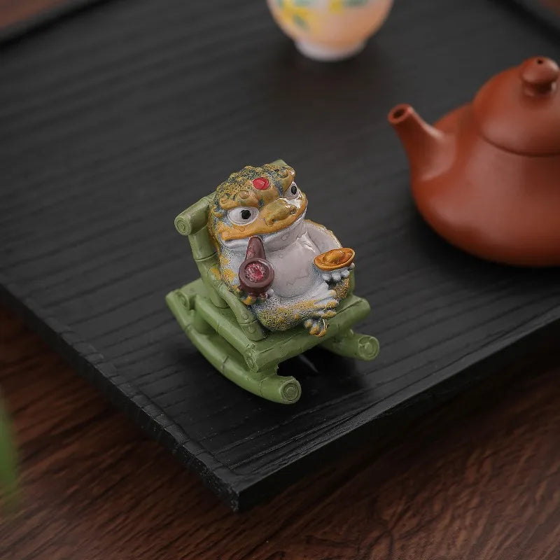 Glücksfrosch Teetier Figur Wärmeverfärbend Einzigartige Mini-Tischdekoration für Teelichzubehör
