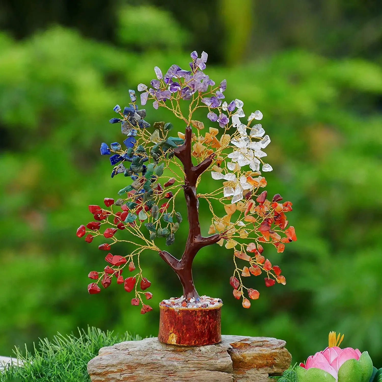 seven leaves money tree Tree of Life Gift Crystal Tree Energy Stone and Crystal Money Tree Hea – acacuss