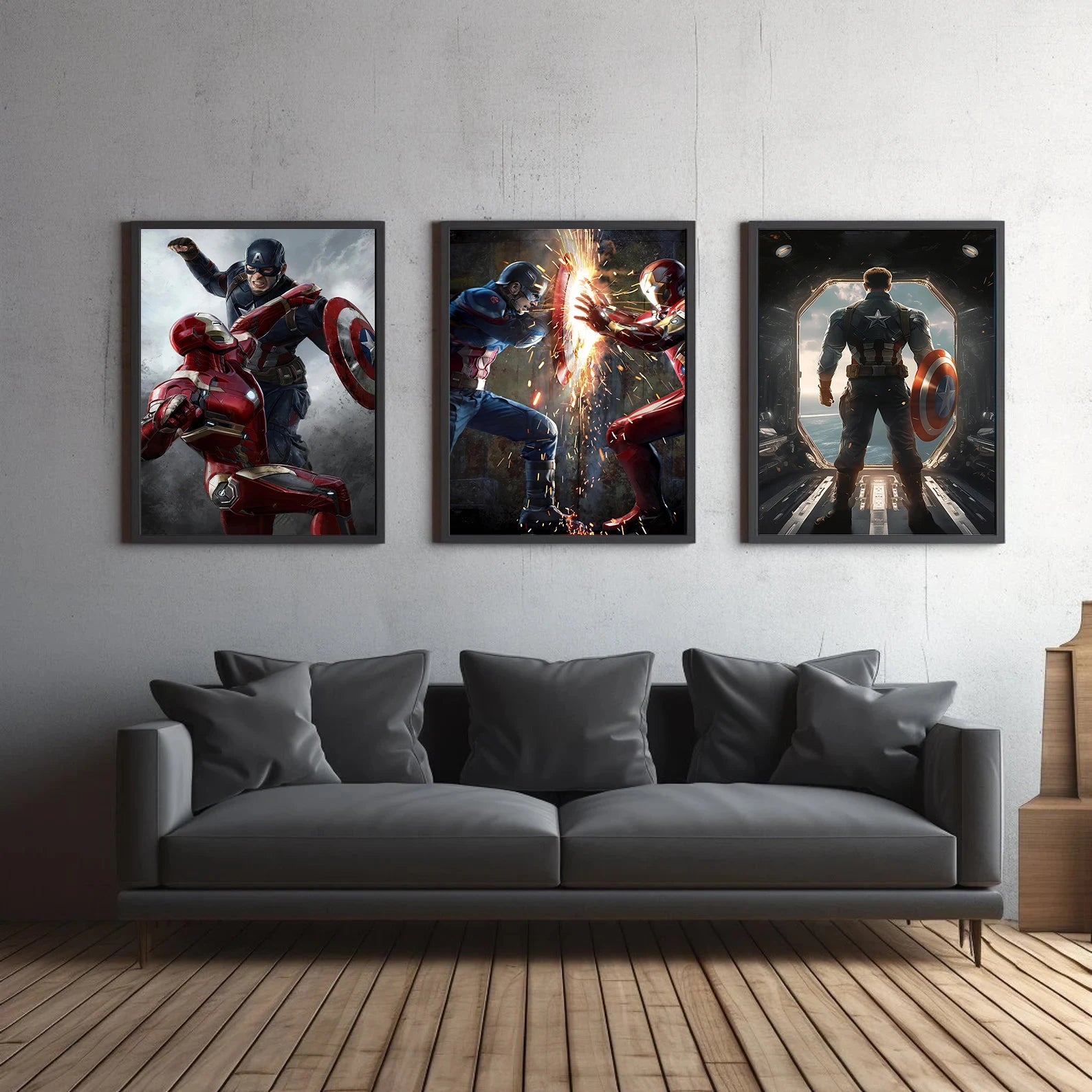 Captain America Self-adhesive Poster HD Decor Marvel Movie Wallpaper Figures Wall Art Bedroom Home Decoration Painting Pictures