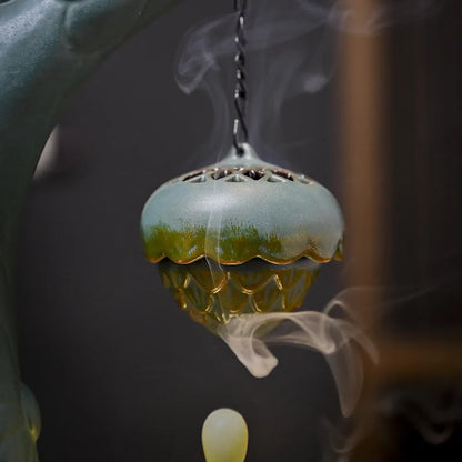 Lotus Leaf Hanging Stove LED Light Aromatherapy Stove Home Night Light Decorative Aromatherapy Stand Chinese Zen Hanging Stove