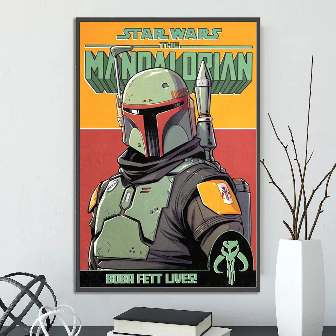 Star Wars Mandalorian Self-adhesive Poster Movie Skywalker Figures Photos  Home Decoration Painting Wall Art Yoda Wallpaper Gift 2-24-1 50x75cm