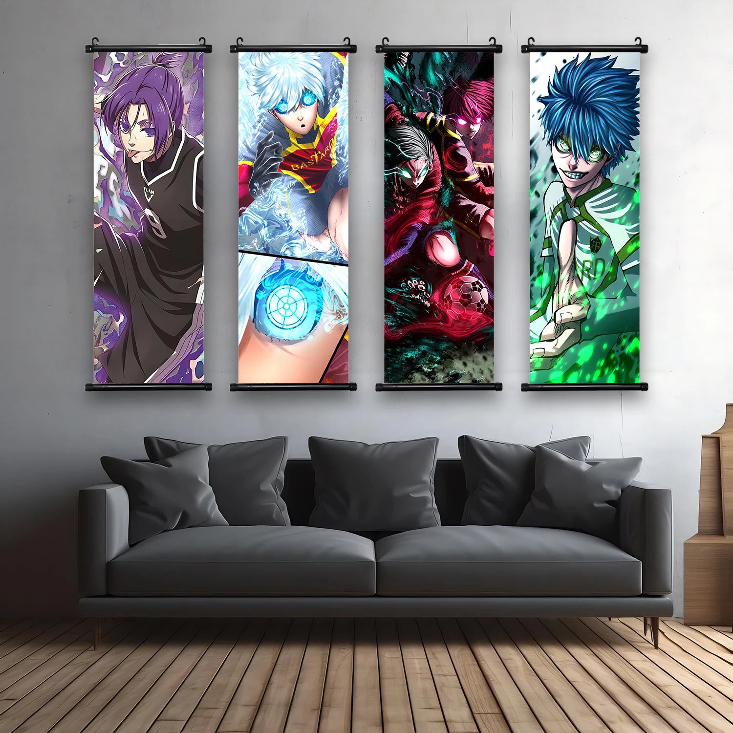 Blue Lock Canvas Poster Anime Art Print Soccer Design Modern Wall Decor Creative Gift Wall Hanging Artwork Living Room Bedroom