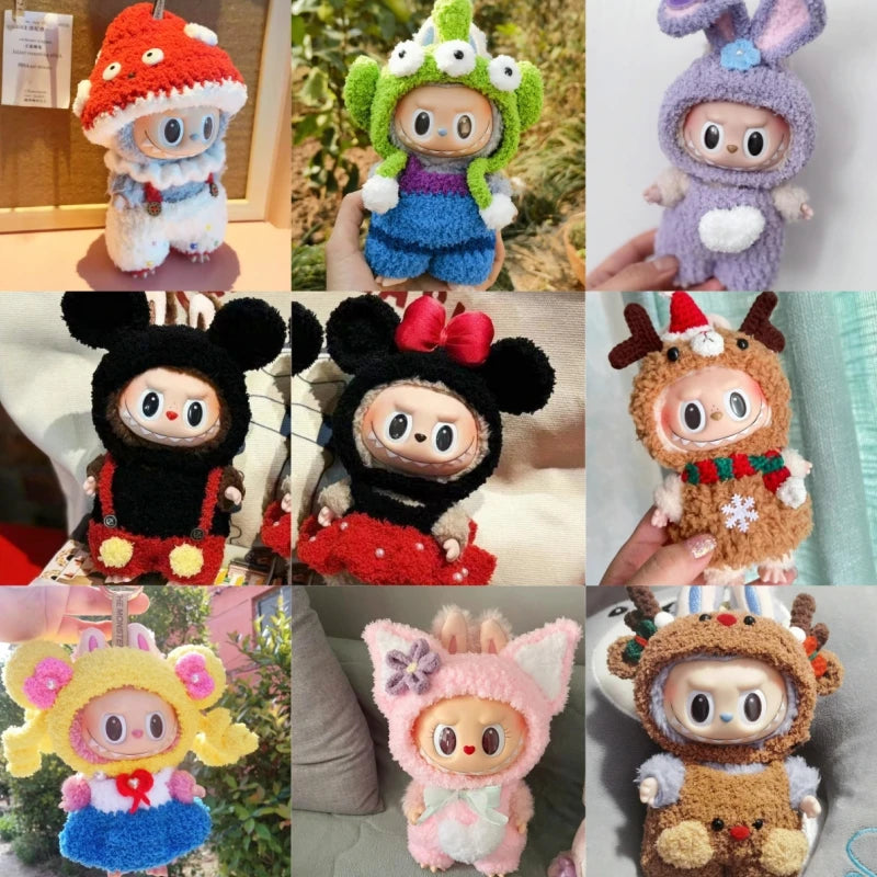 Hot High Quality Lafufu Doll Figure Fashion 17cm Clothes Only Model Doll Little Clothes Color Match Hoodie Ornament Cute Xmas