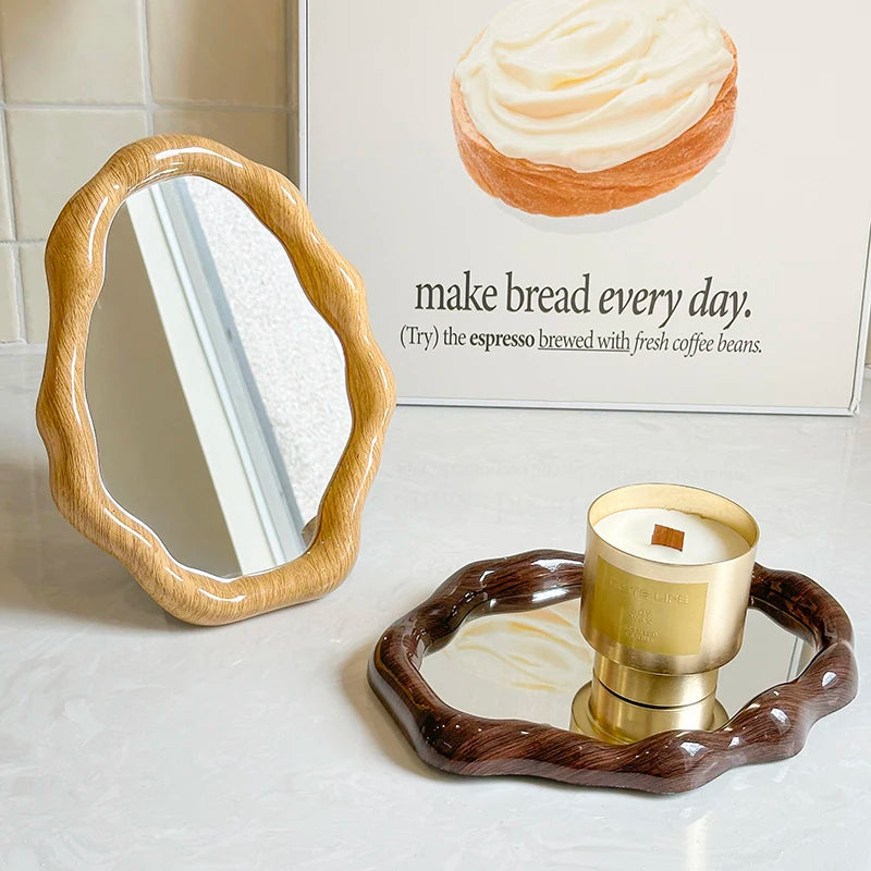 Creative Irregular Standing Mirror Desktop Makeup Mirror Ornamentalist Makeup Mirror Room Decoration Cosmetics Home Decoration