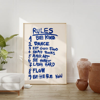 Retro moderne Regeln Zitat trendige Gast Scheck Geschenk Wand Kunst Leinwand Malerei Poster abstrakte Druck für Wohnzimmer Wohnheim Zimmer Home Decor 