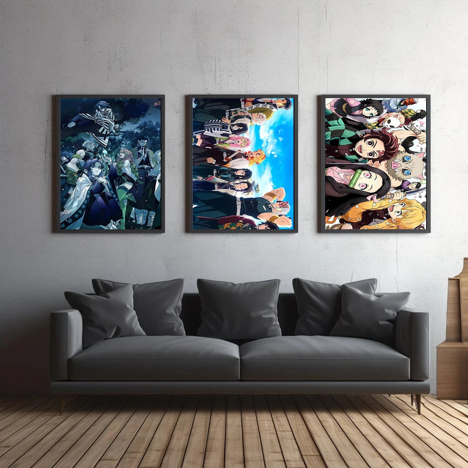 Demon Slayer Tanjiro Anime Self-adhesive Poster Home Decoration Painting Wallpaper Figures Hashira Art Decor Cartoons Kid Gift