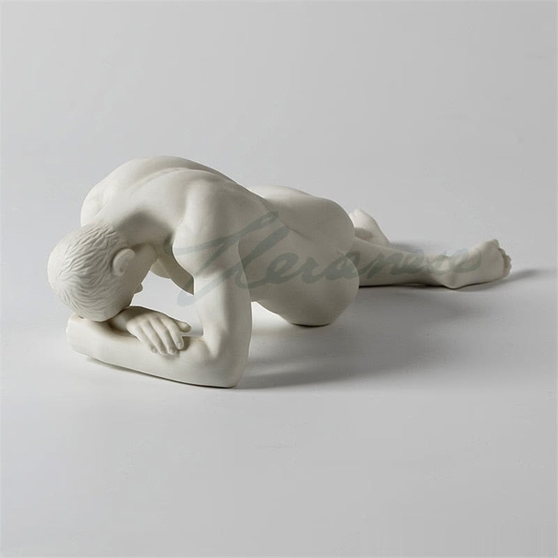 Estatua de cerámica de arte moderno abstracto escultura de arte de arte desnudo decoración del hogar