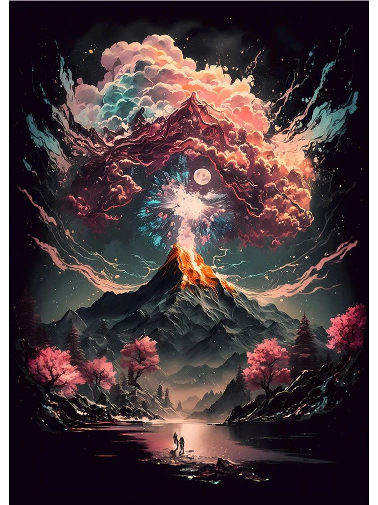 Japanese Nature Neon Art Posters And Prints Canvas Japan Landscape