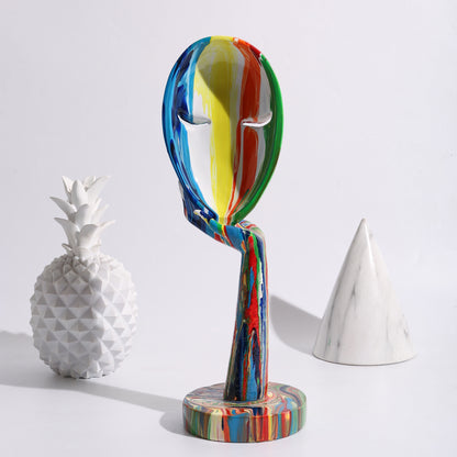 Moderne Kunst, kreativ bemalt, bunt, abstrakte Maske, Dekoration, Heim-Weinschrank, Büro-Dekoration, Desktop-Dekoration, Kunsthandwerk