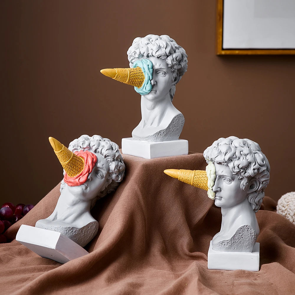 Nordic Character Sculpture Crafts Creative Ice Cream David Plaster