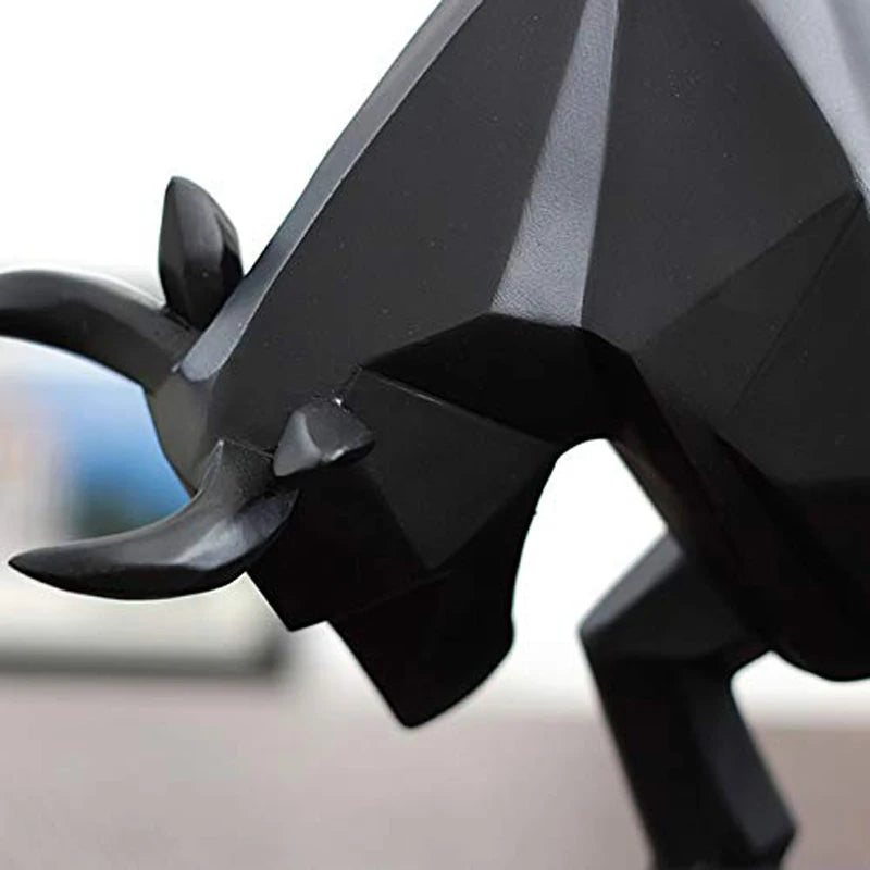 Resin Wall Street Bull Statue Bison Sculpture Decoration Abstract Animal Figurine Room Desk Home Study Decor Ornaments Gift
