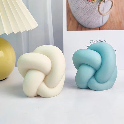Tie Rope Ball Twisted Knitted Knots Candles Molds Tube Knot Candle Silicone Mold for Unique Weird Gift