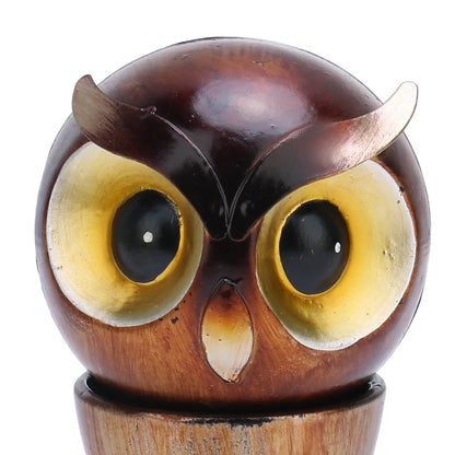 Owl Fun Ornament Iron Art Decor Handmade Craft Rotating Detachable Head Home and Desk Decoration Perfect Gift for Owl Lovers