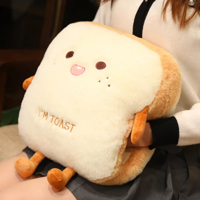 New 1pc 35cm Plush Bread Pillow Cute Simulation Food Toast Soft