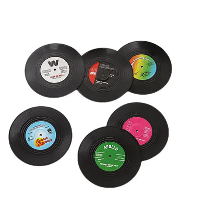 Vintage Mug Coaster Vinyl Not Easily Deformed Record Coaster Silicone Coaster Silica Gel Vinyl Placemat Insulation