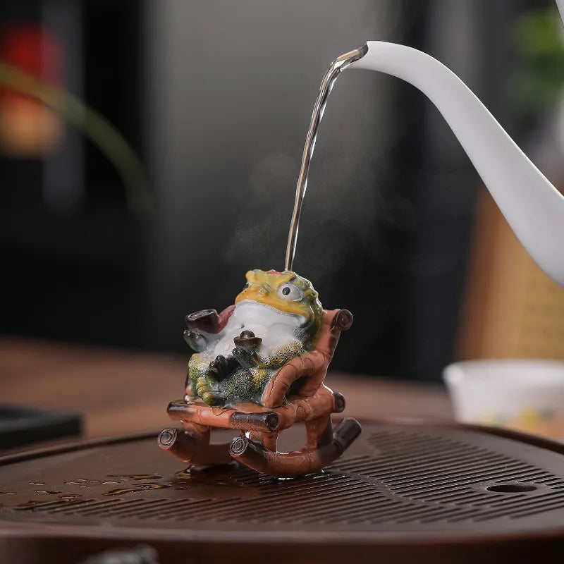 Glücksfrosch Teetier Figur Wärmeverfärbend Einzigartige Mini-Tischdekoration für Teelichzubehör