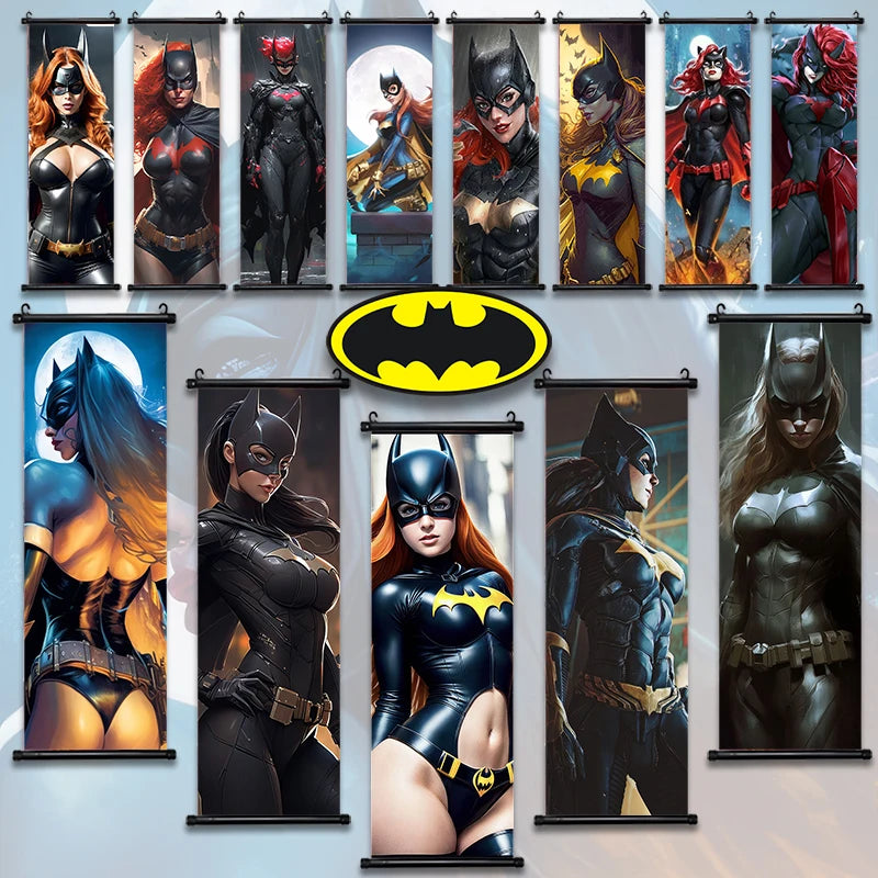 DC Batman Wallpaper Poster Wall Artwork Canvas Painting Batgirl Print Joker Hanging Scroll BatWoman Movie Home Decor Art Gift