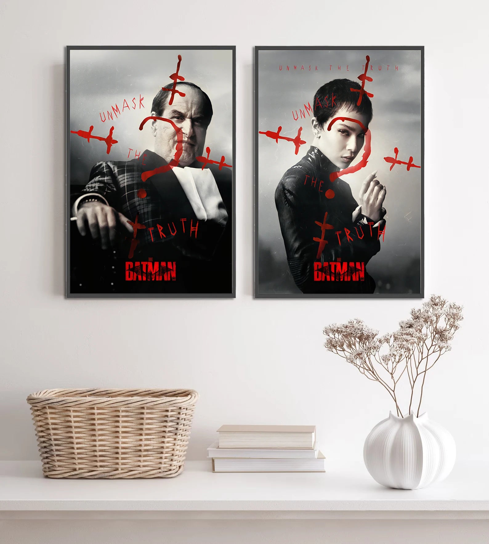 Batman Movie 2022 Self-adhesive Poster Figures Home Decoration Painting Wall Art Bedroom Cartoons Decor Wallpaper Kids Gift
