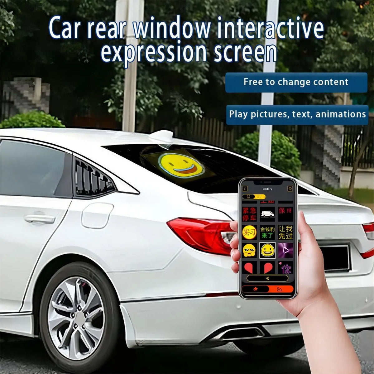 Led Animation Car LED Pixel Display Screen App Control LED Car Sign Screen with 32x32 Pi ...