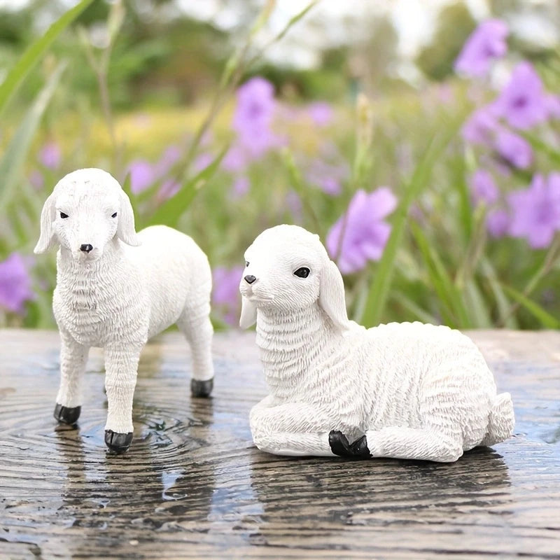 lamb plant pot 3 pc Resin Figurine Flower Pot Decor Lamb OrnamentSimulation Decor Min – acacuss