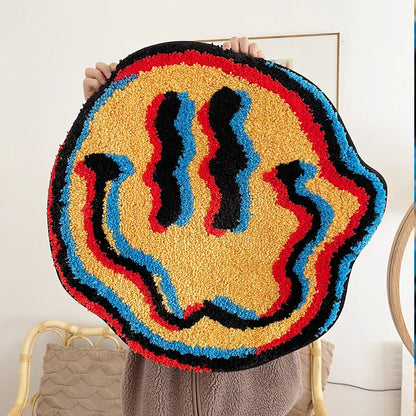 LAKEA Trippy Smiling Face Rug Handmade Rug Tufted Rug Gift for Friend Rugs for Bedroom Geek Gift Home Decor Carpet