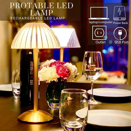 Table Lamp LED Touch Sensor Desktop Night Light Rechargeable Wireless Reading Lamp for Restaurant Hotel Bar Bedroom Decor Light
