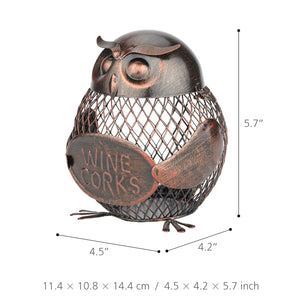 Owl Bottle cork container Iron art Practical decoration Owl mesh wineb acacuss