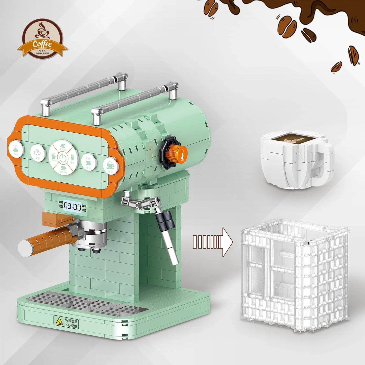 ToylinX Mini Creative Building Blocks Coffee Machine Small Particle Building Toys Birthday Christmas Gifts for Kids and Adults