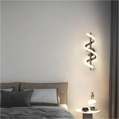 Minimalist LED Wall Lamp Nordic Bedroom Bedside Sconce Black White Gold Decorative Lighting Living Room Corridor Indoor Fixtures