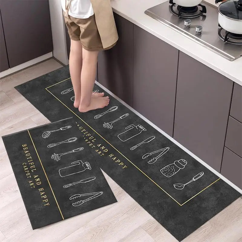 Kitchen Floor Mats Household Oil-absorbent Non-slip Floor Mats Water-absorbent Dirt-resistant Fall-resistant Floor Mats