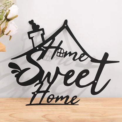 Home Sweet Home Metal Wall Decor Sign Aesthetic Bedroom Room Door Decoration Modern Hangings Plate Decorative Items