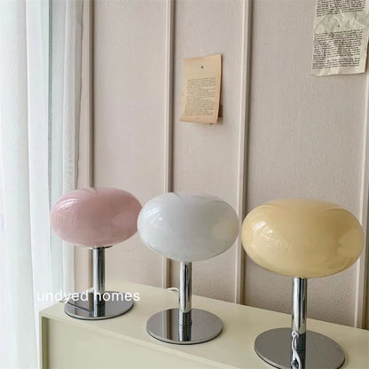 Lollipop Table Lamp Medieval Cream Glass Lamp Living Room Bedroom Study Simple Atmosphere Retro Glass Standing Lamp Home Decor